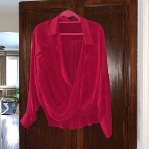 Brand New Funktional Long Sleeve Silk Blouse